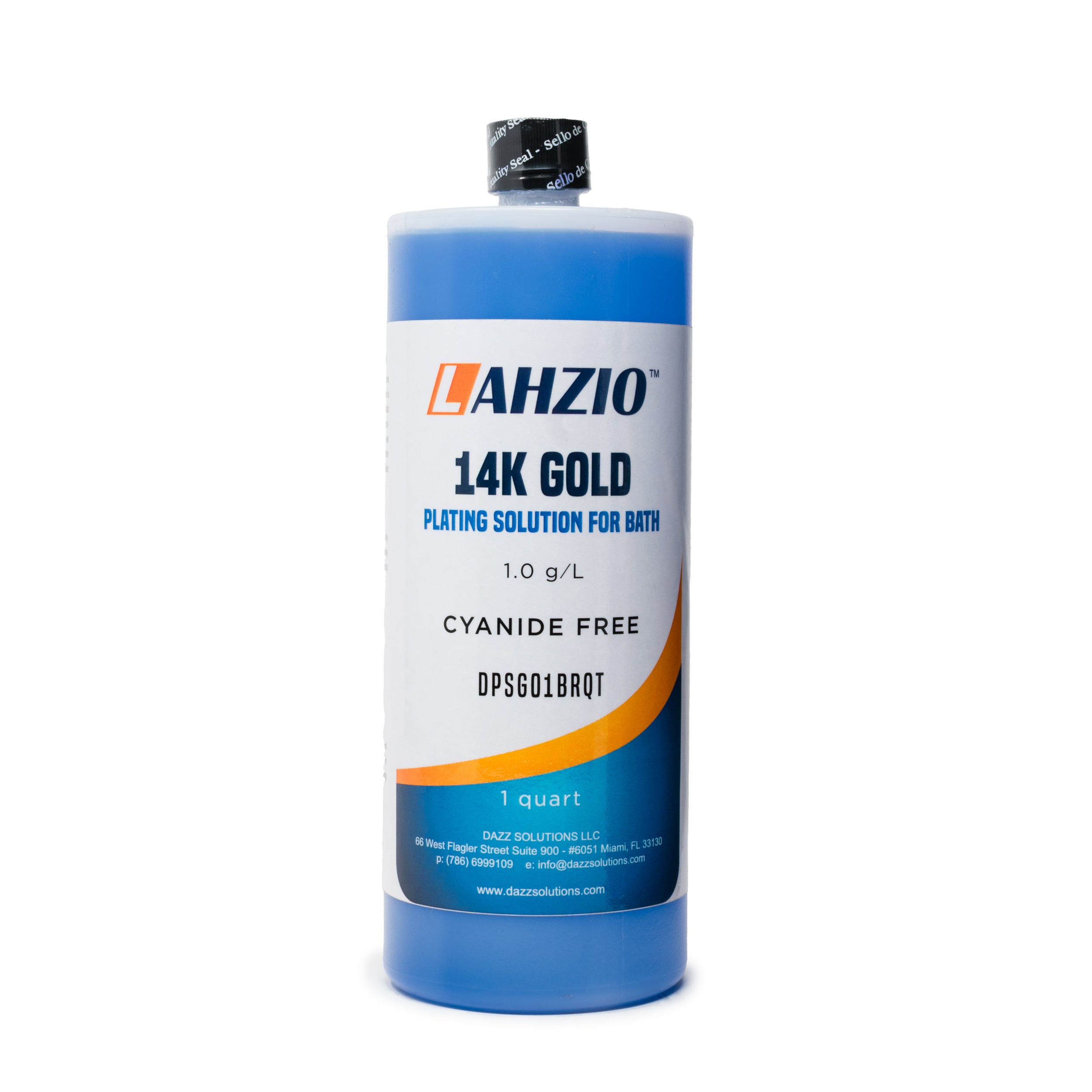 14K GOLD PLATING SOLUTION FOR BATH (NON-CYANIDE) READY TO USE 1 QT